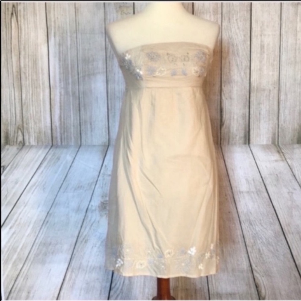 AE strapless floral embroidered dress